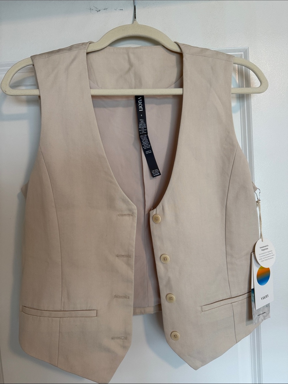 Vuori Beige Tailored Women's Vest
